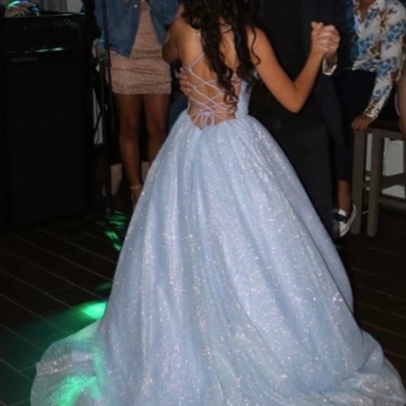 Light blue wedding dress